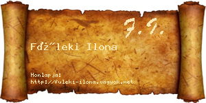 Füleki Ilona névjegykártya